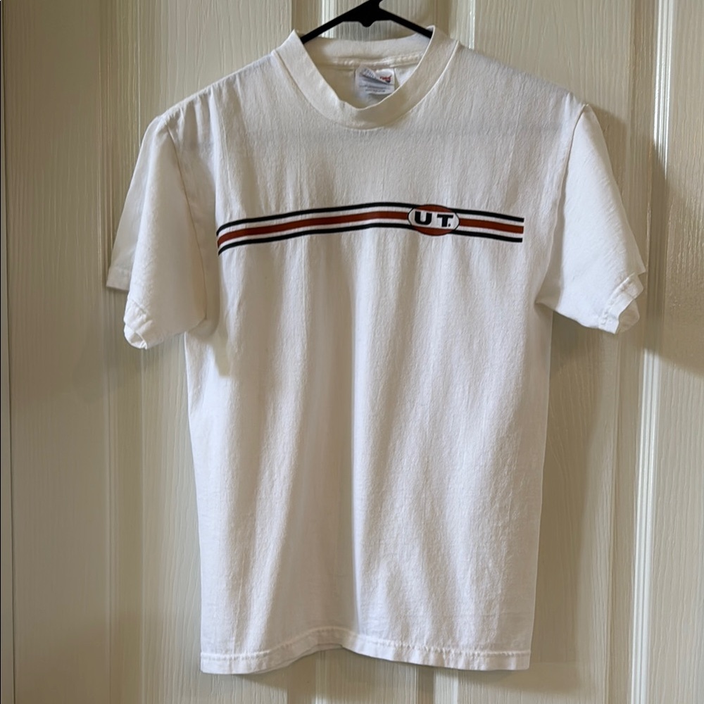 ✋Rare White Vintage Graphic UT T-Shirt Austin Texas Football College Longhorns